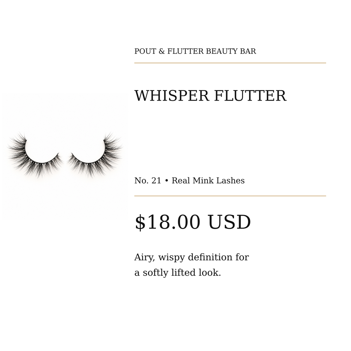 Whisper Flutter — No. 21 Real Mink Lashes