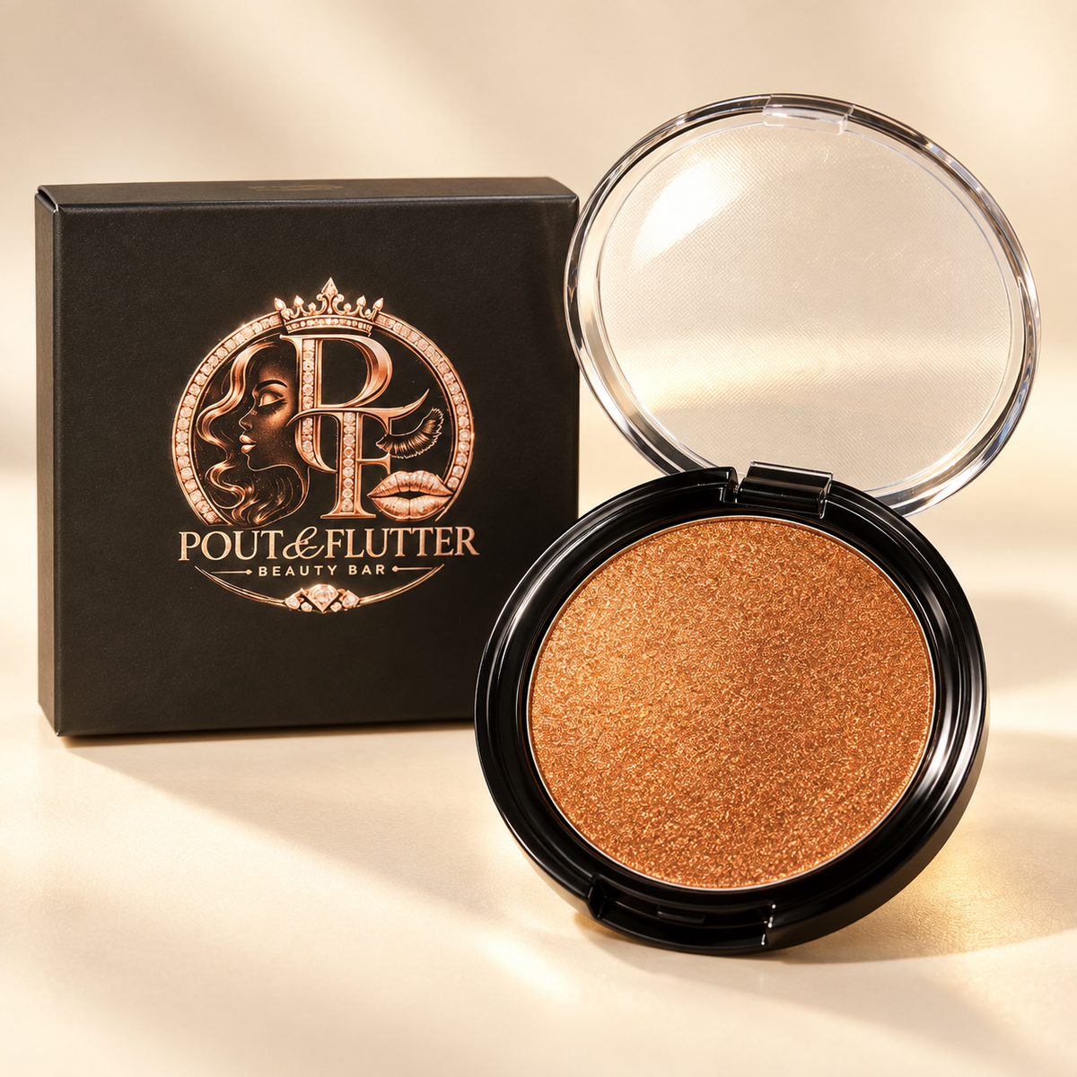 Pout & Flutter Beauty Bar — Copper Empress | No. 1 Lumière Highlighting Powder